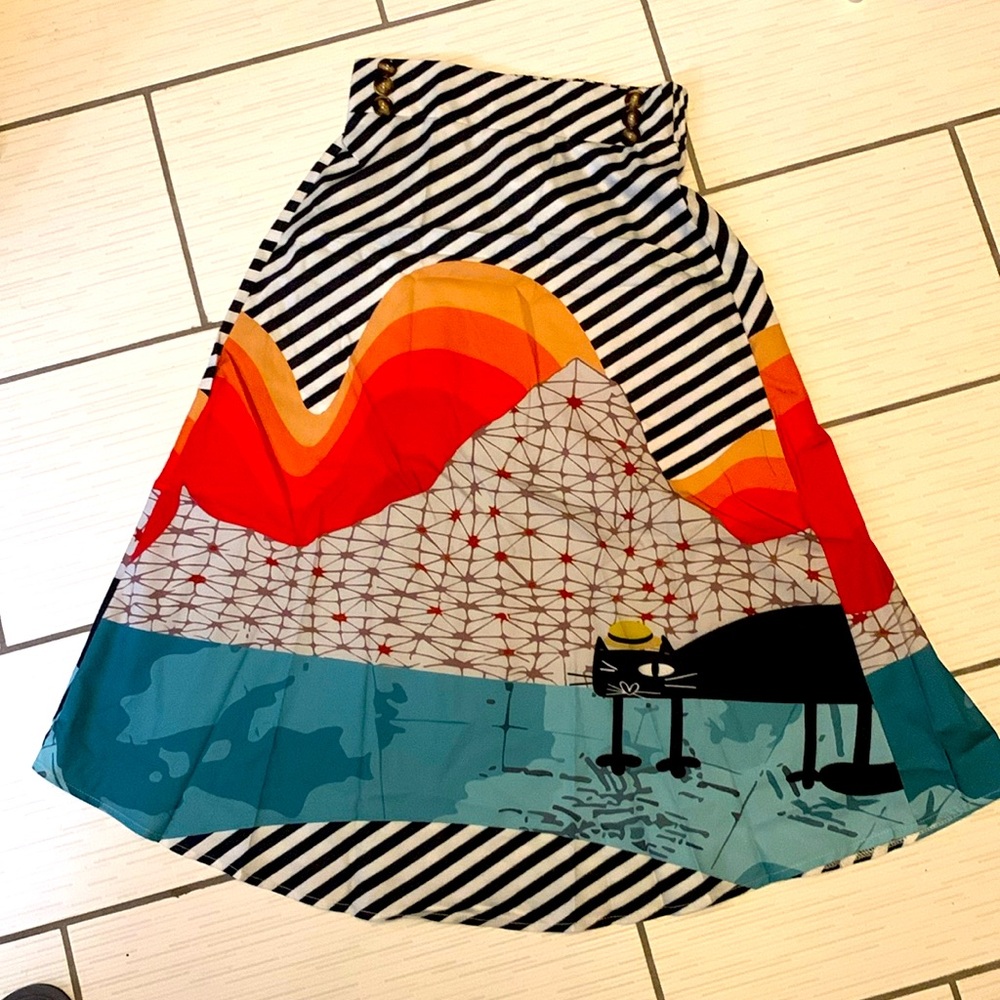 Long skirt with black cat on it